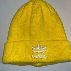 yellow cuffed adidas beanie